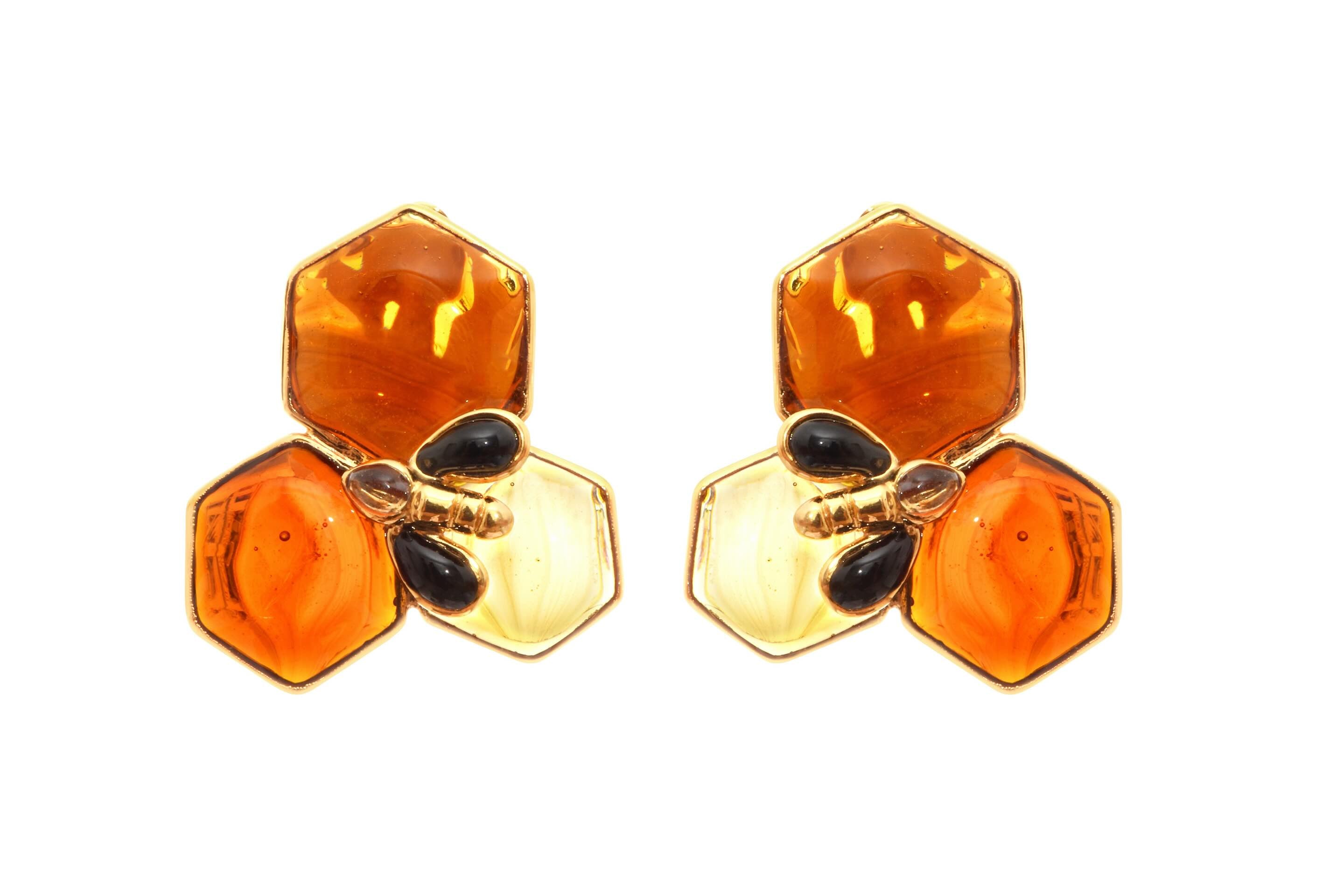 Honey Bee Triangle Shape Earrings