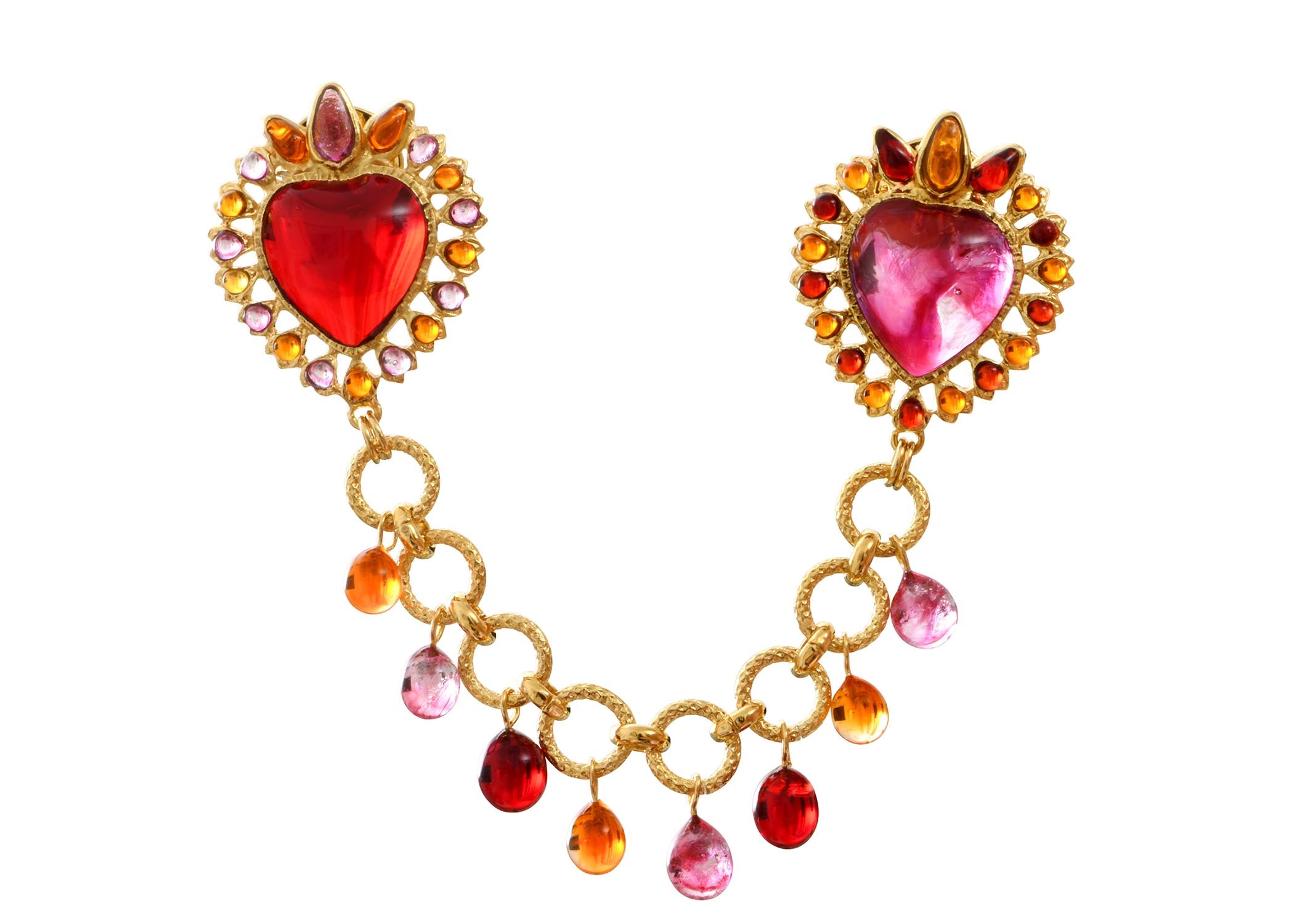 Frida Two Pins Brooch with chain