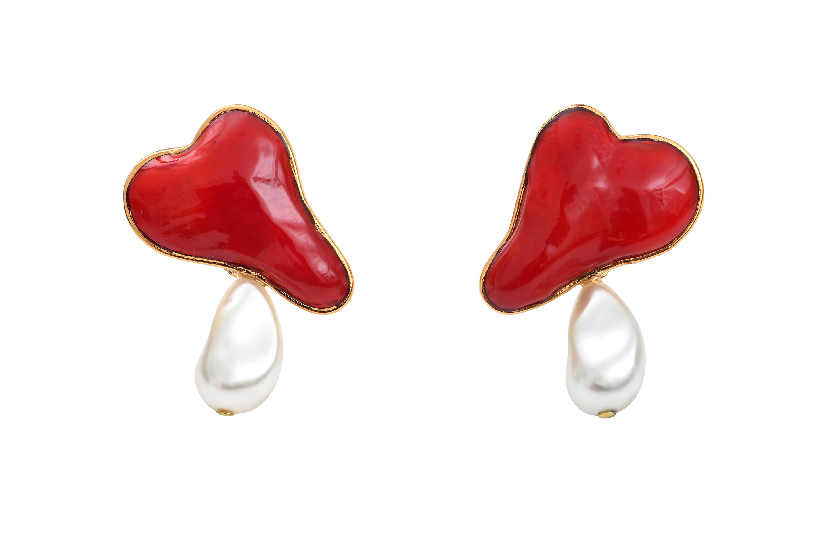 Sea Life Coral Clip Earrings