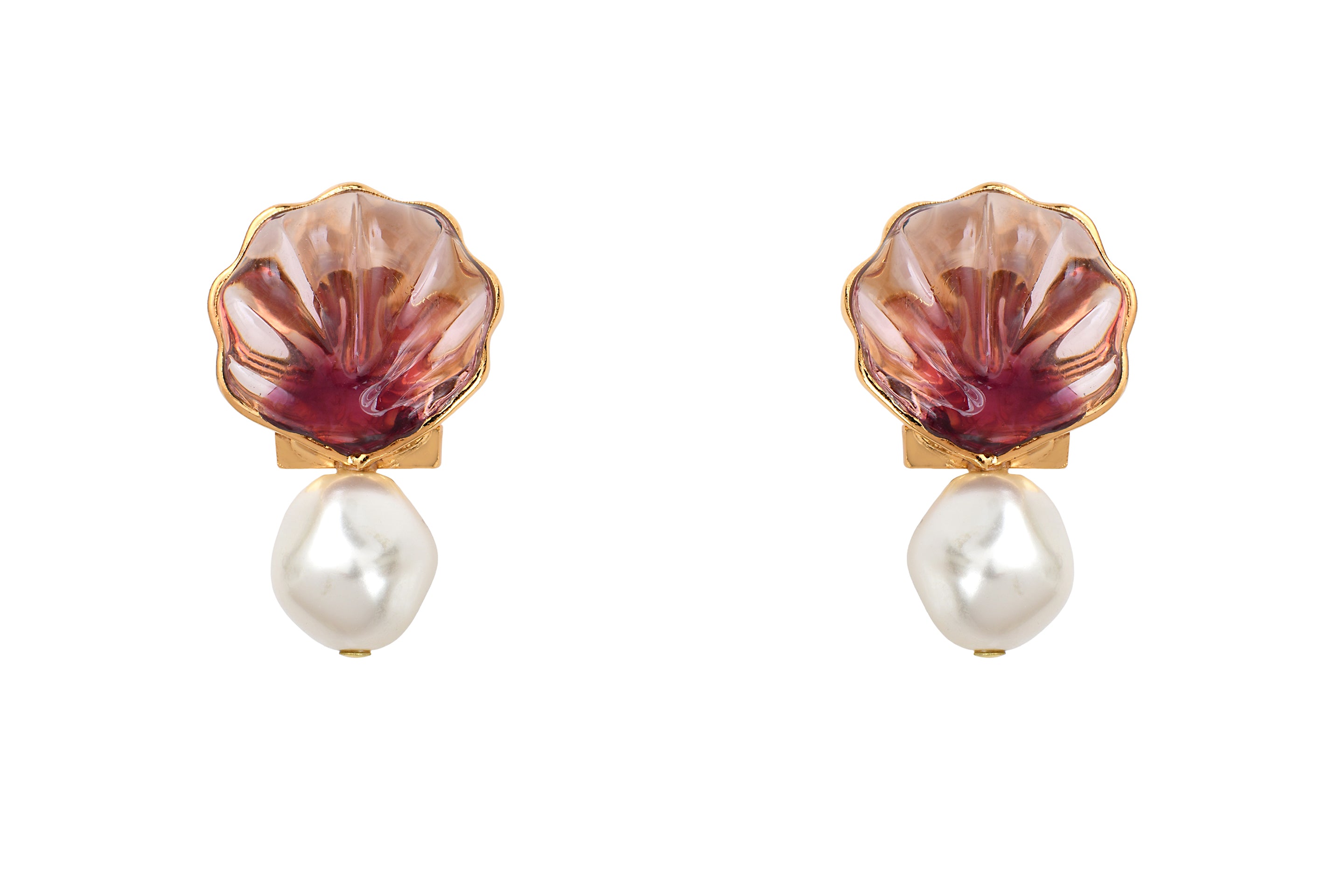 Sea Life Shell MEDIUM Clip Earrings