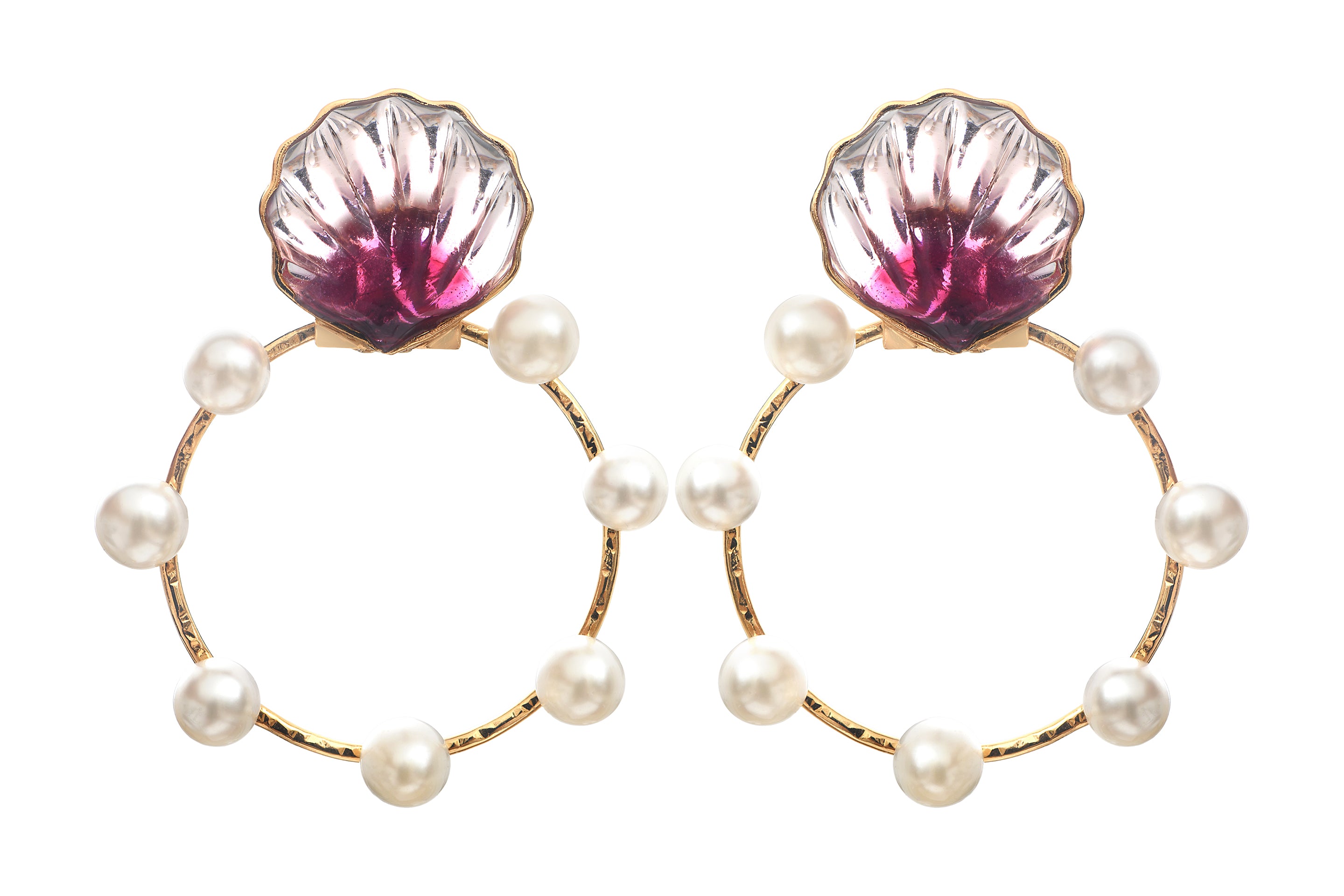 Sea Life Shell Creole Earrings