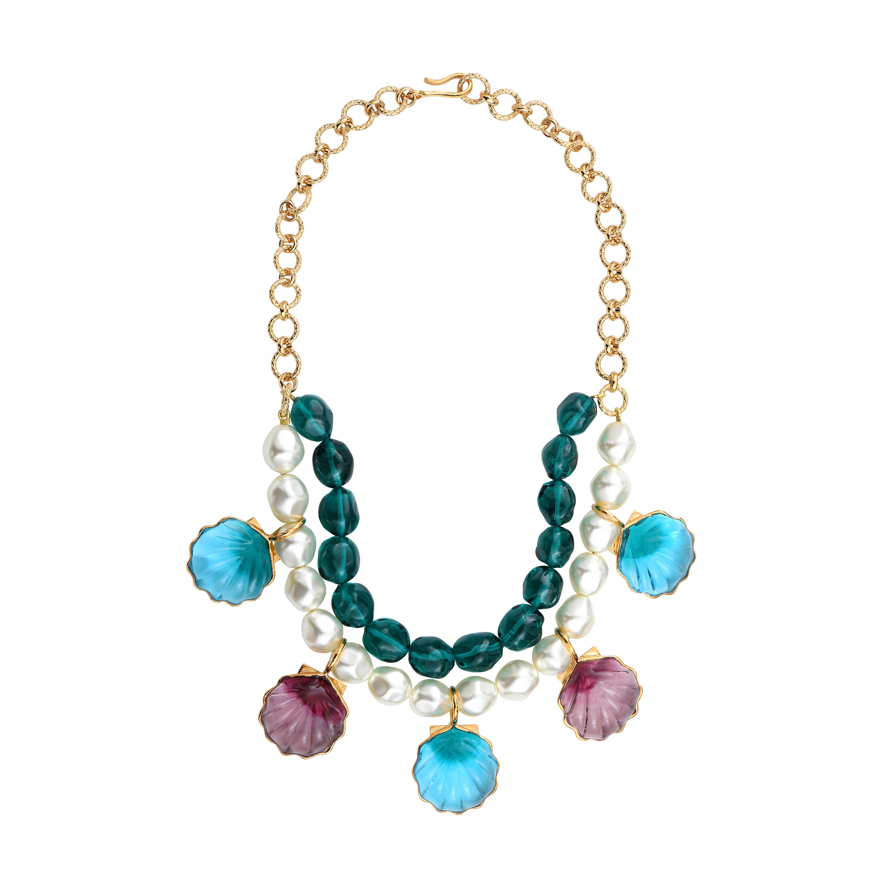 Sea Life Shell  Statement Short Necklace