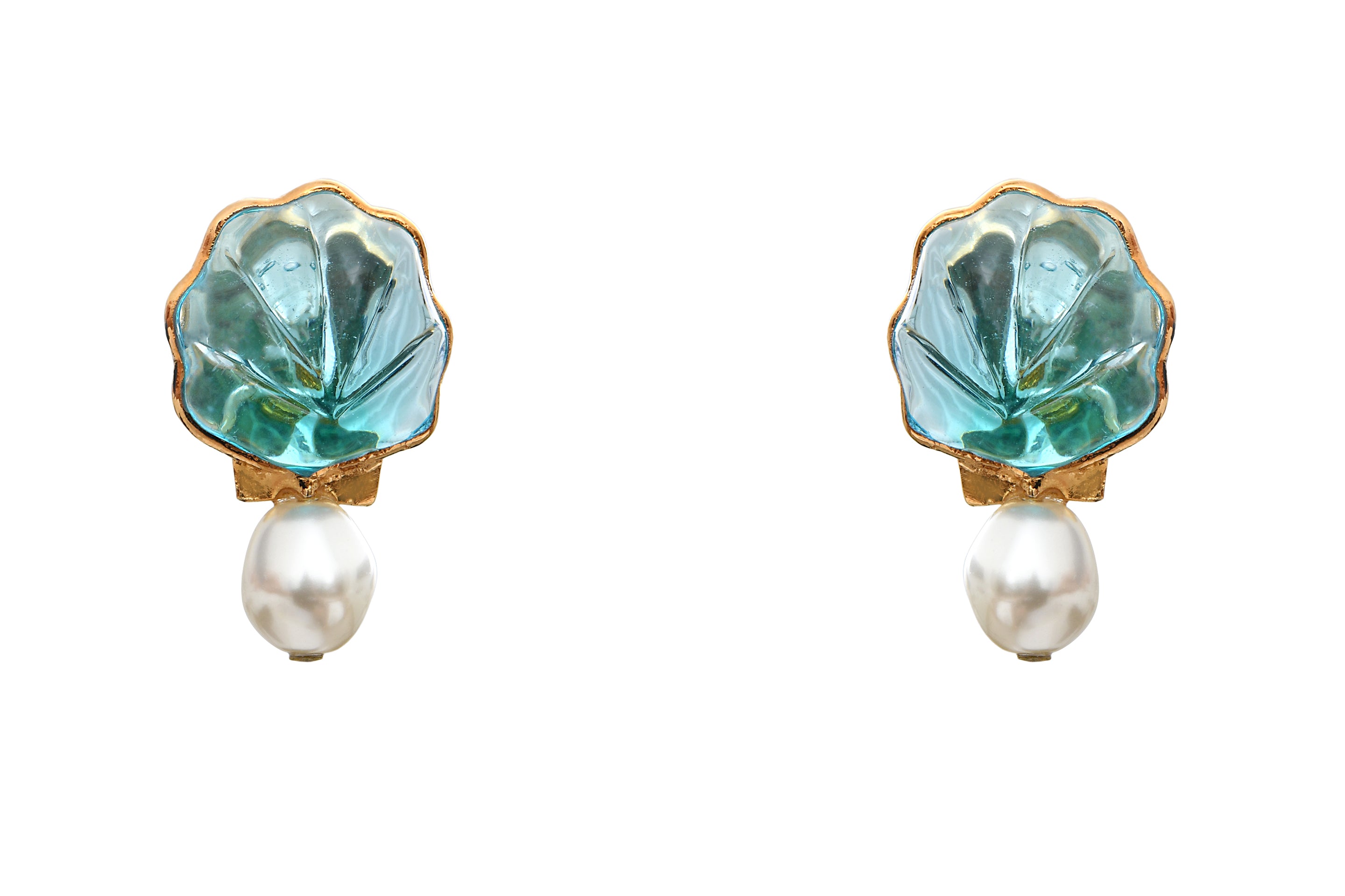 Sea Life Shell SMALL Clip Earrings