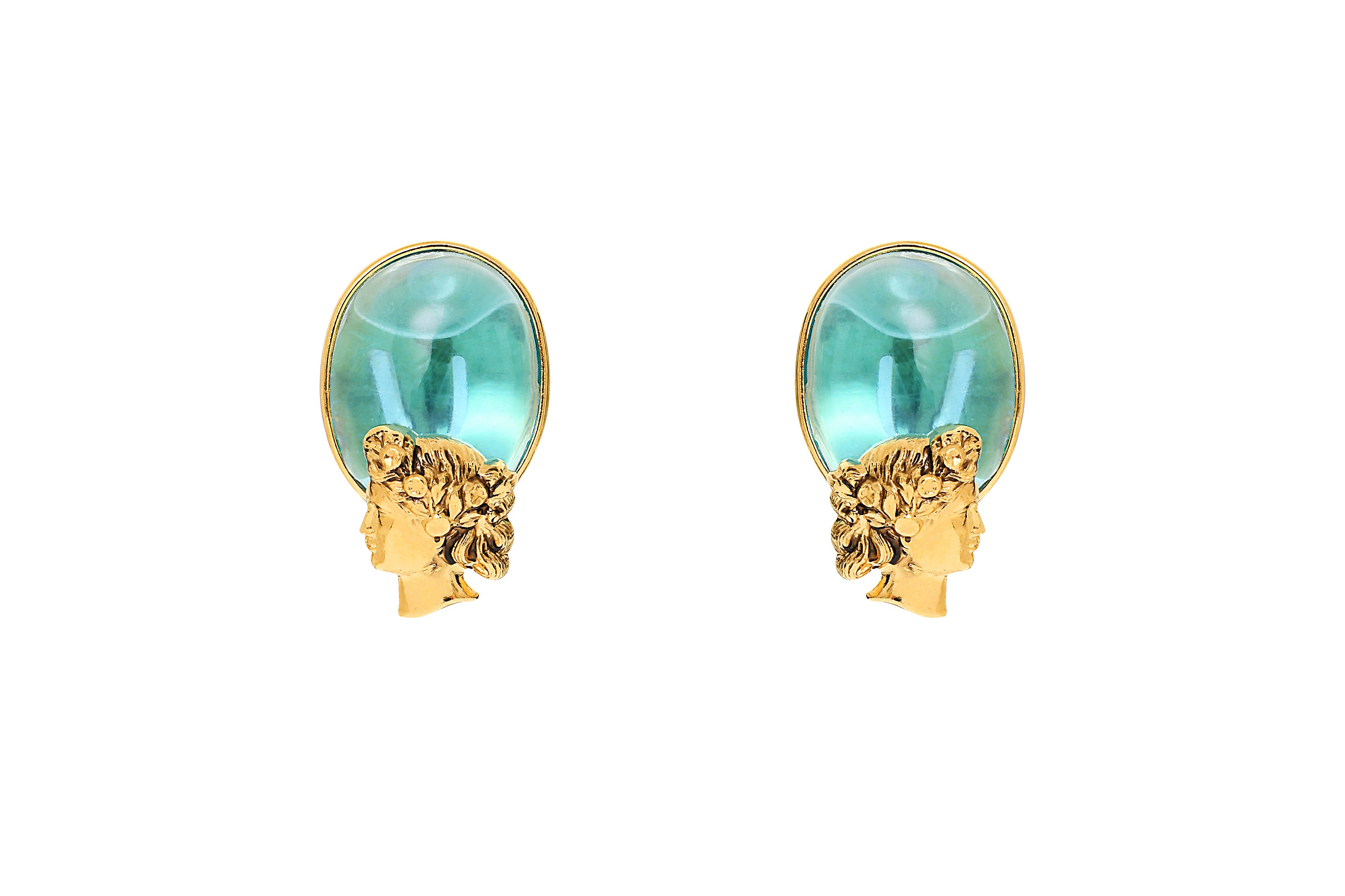 Back to Rome Cameo Clip Earrings with Cameo