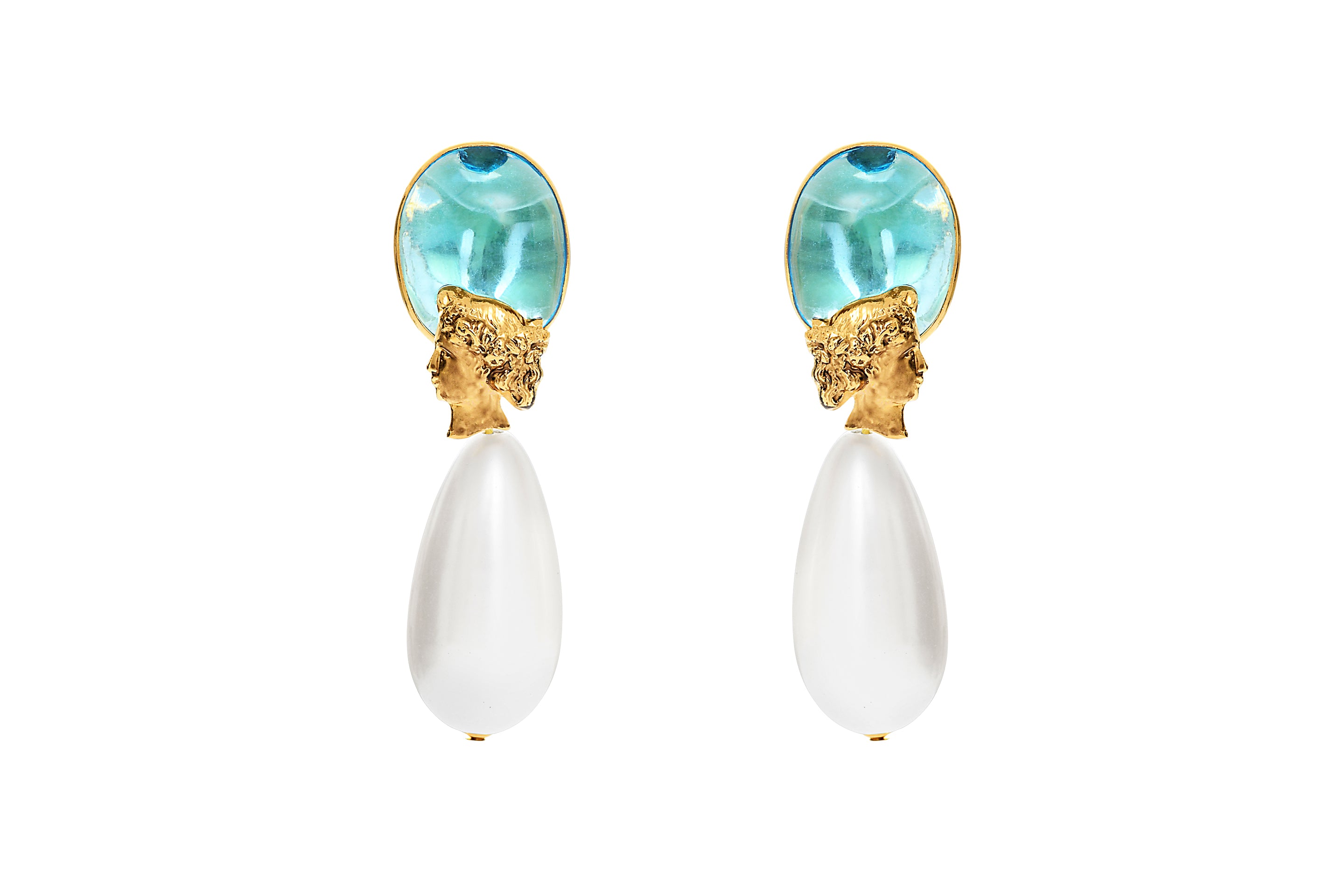 Back to Rome Clip Drop Cameo Earrings