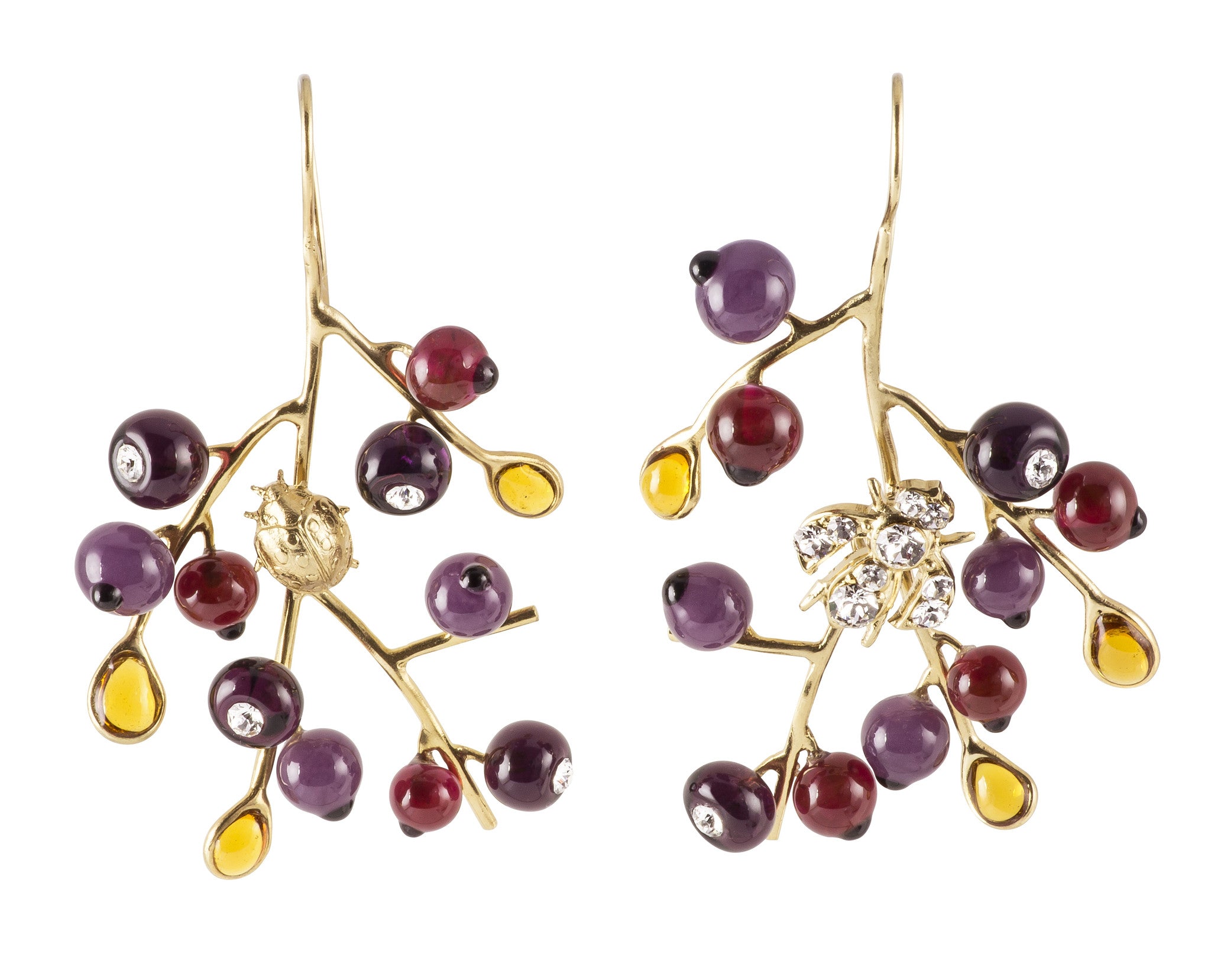 Red Currant Pierced Drop Earrings