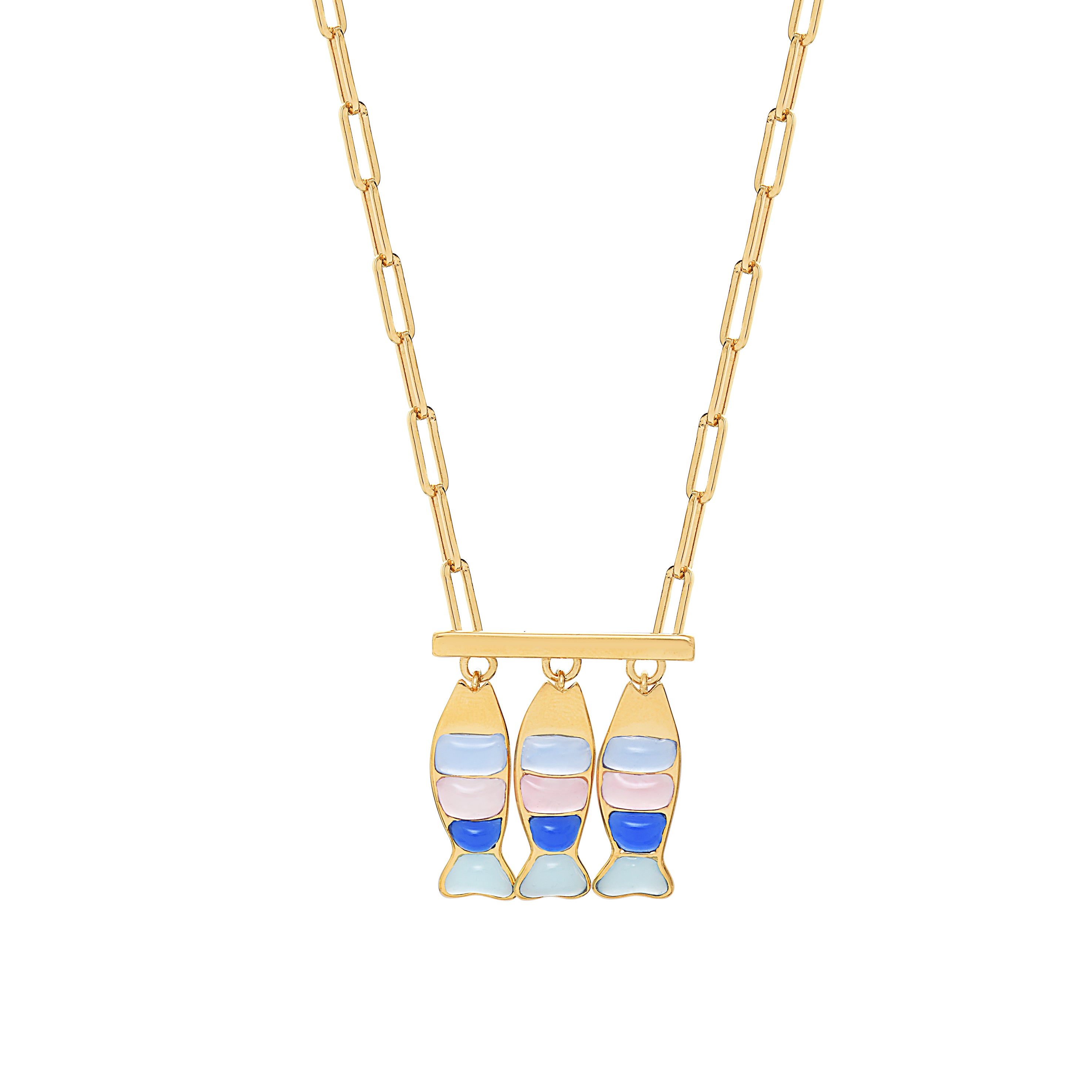 Go Fish Long Necklace with Pendants