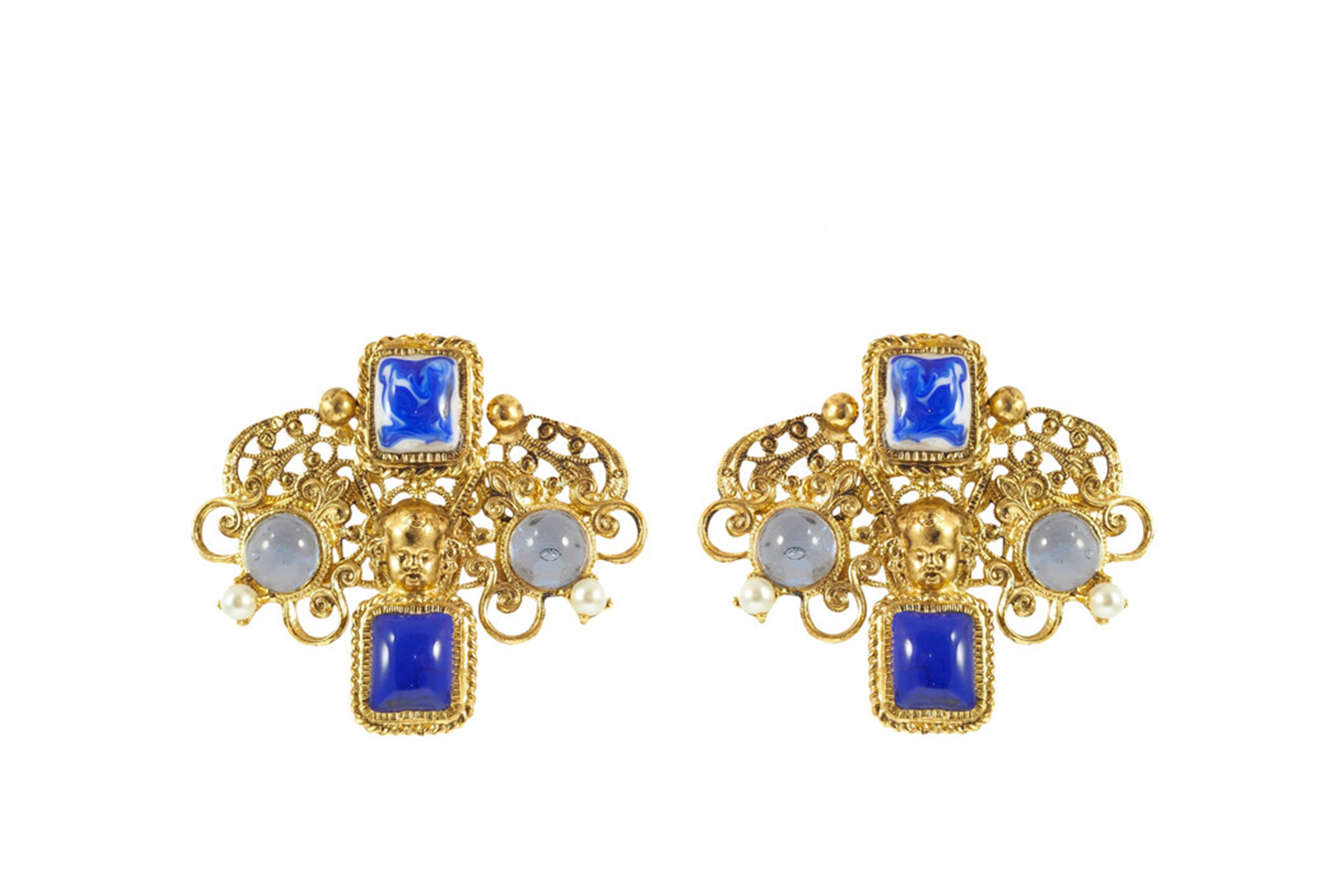 Azulejos Short Clip Earrings