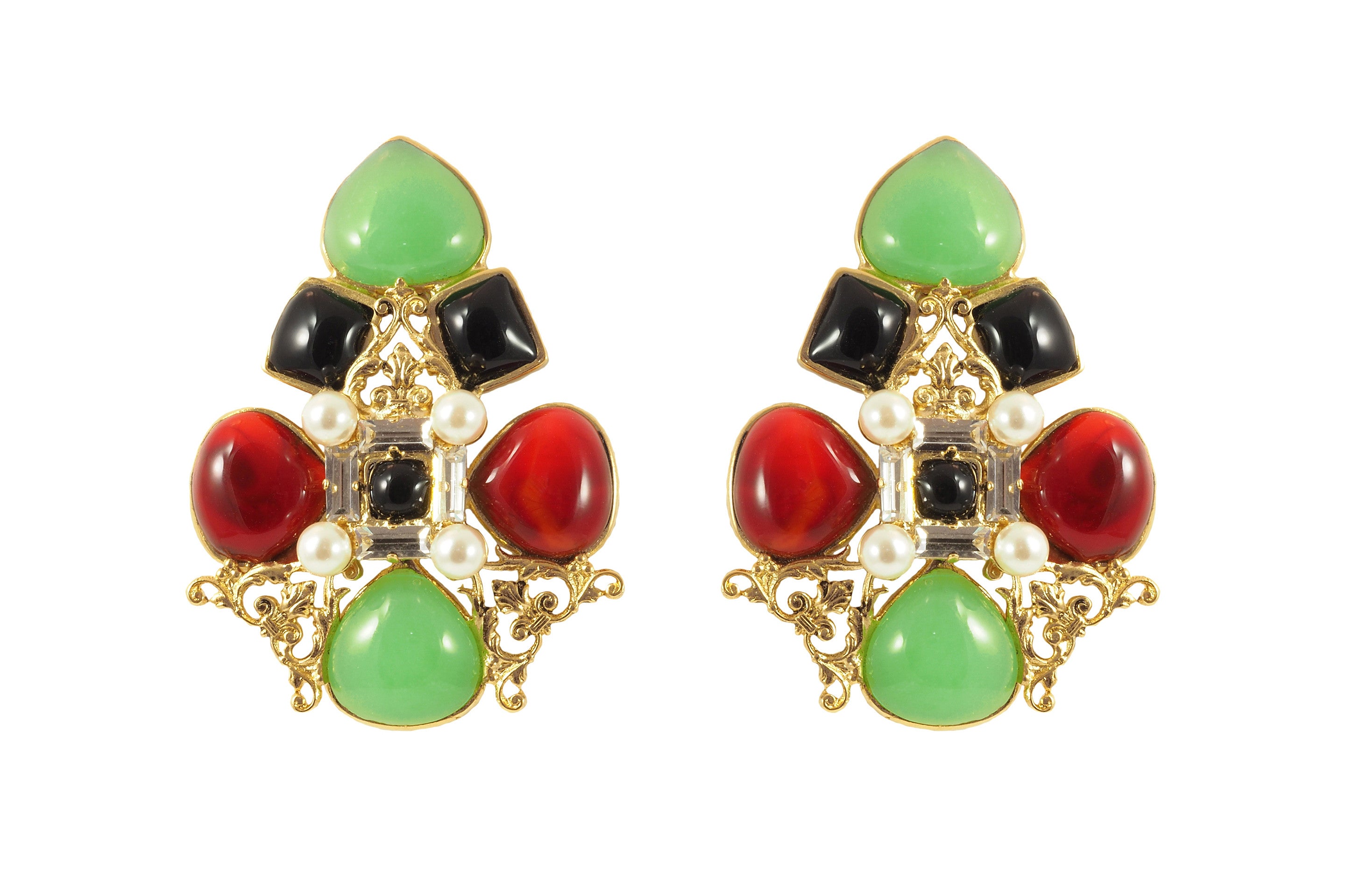 Ancient China Clip Earrings