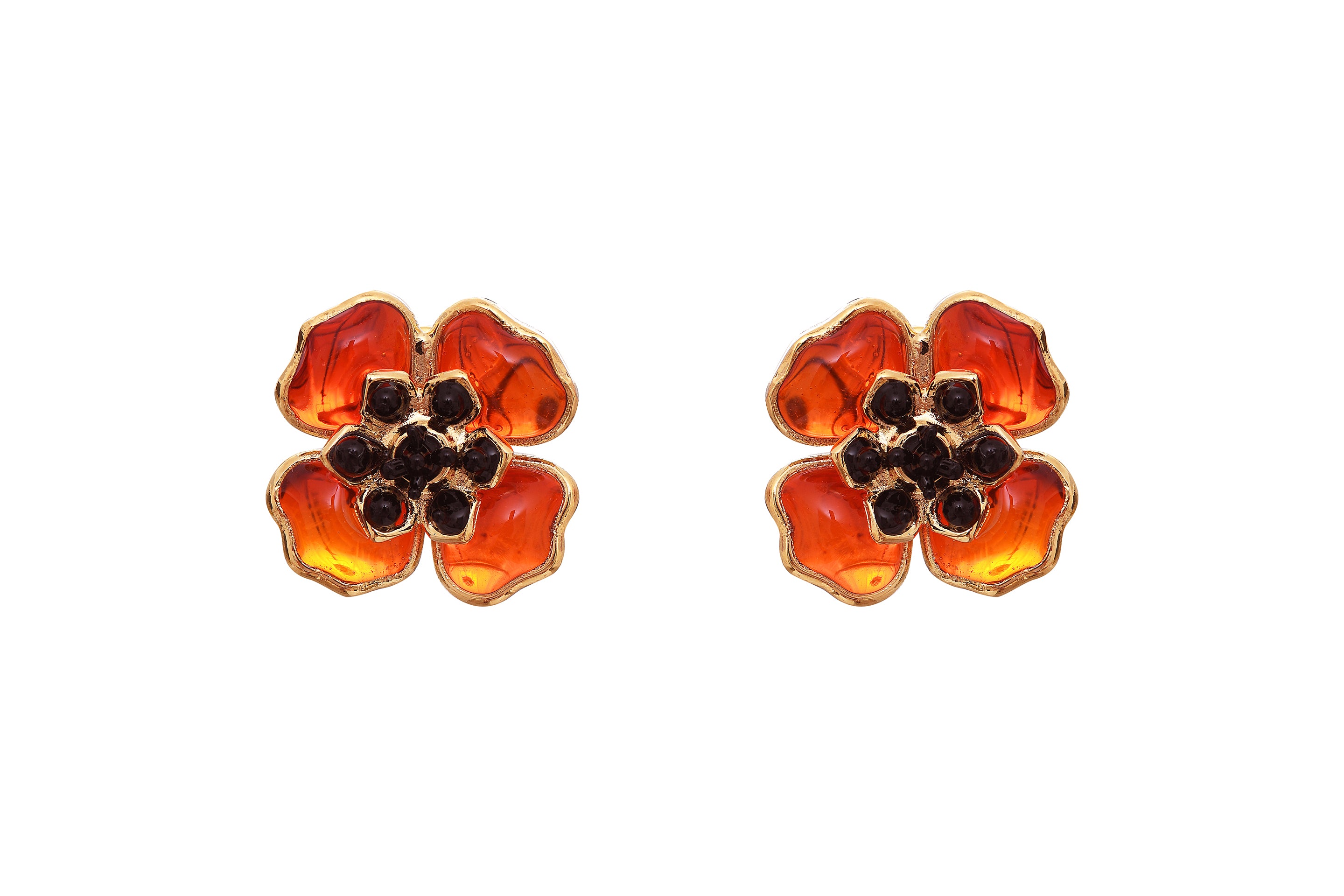 Poppy Flower Small Earrings