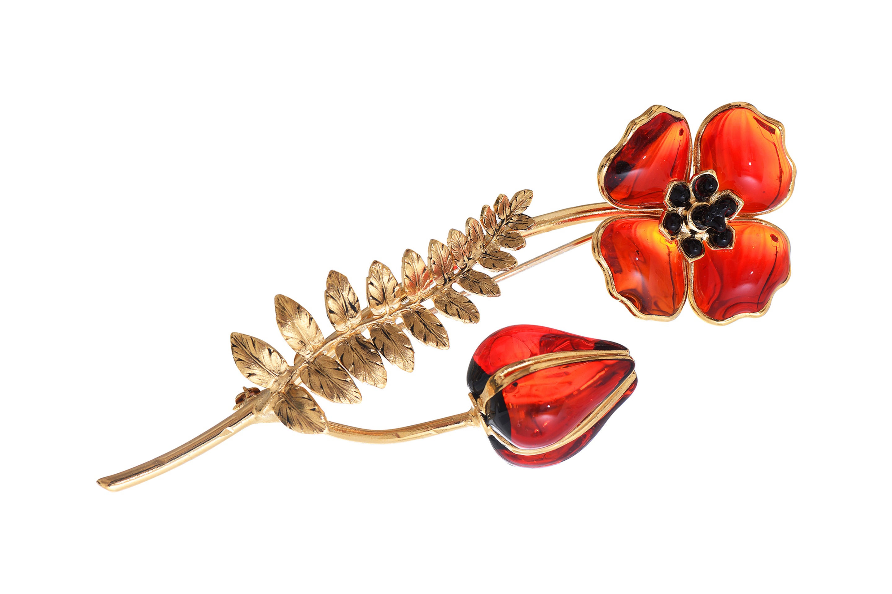 Poppy Flower Brooch