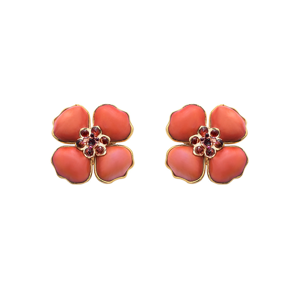Poppy Flower Big Earrings