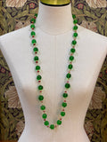 Art deco long necklace with glass beads