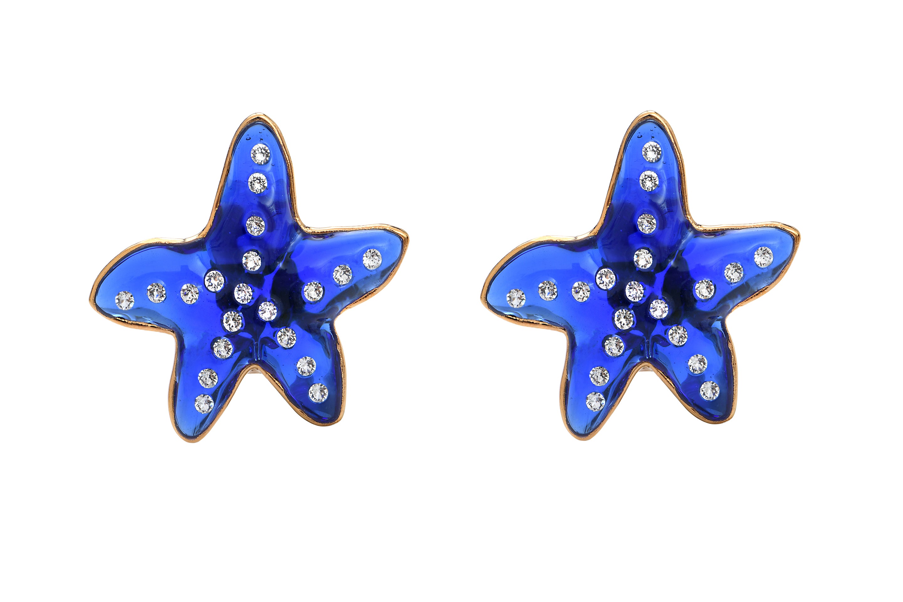 Sea Life Star Earrings with crystals