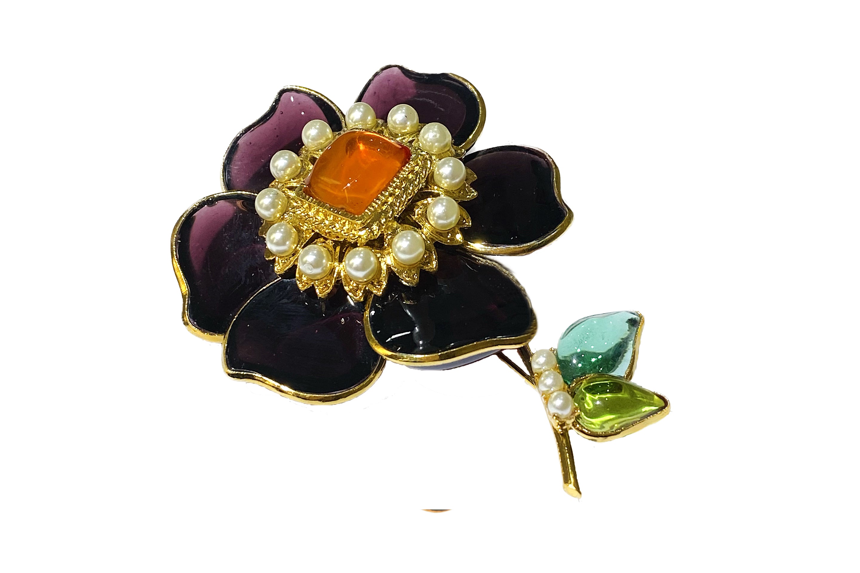 Summer in Greece Flower Brooch with pearls