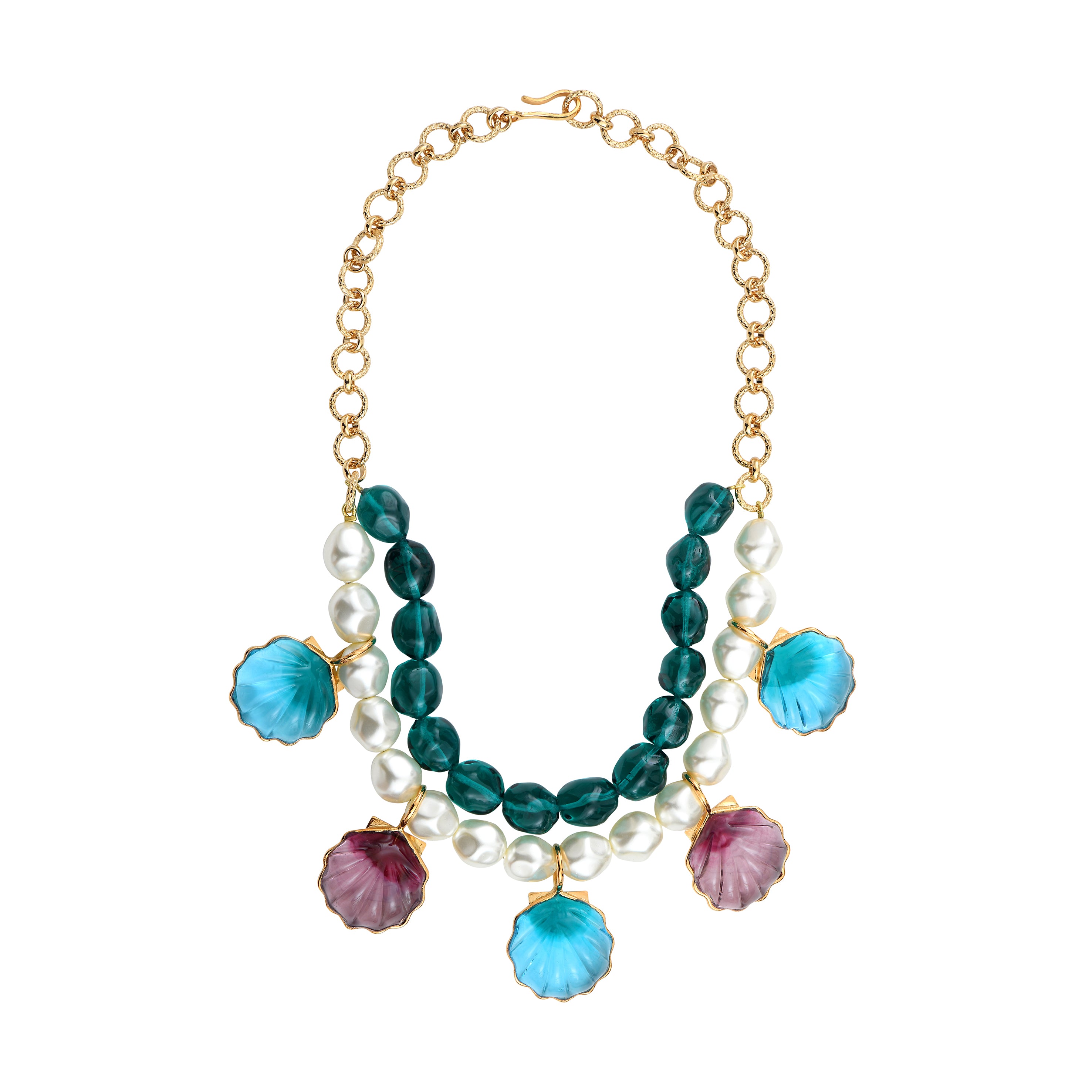 Sea Life Shell  Statement Short Necklace